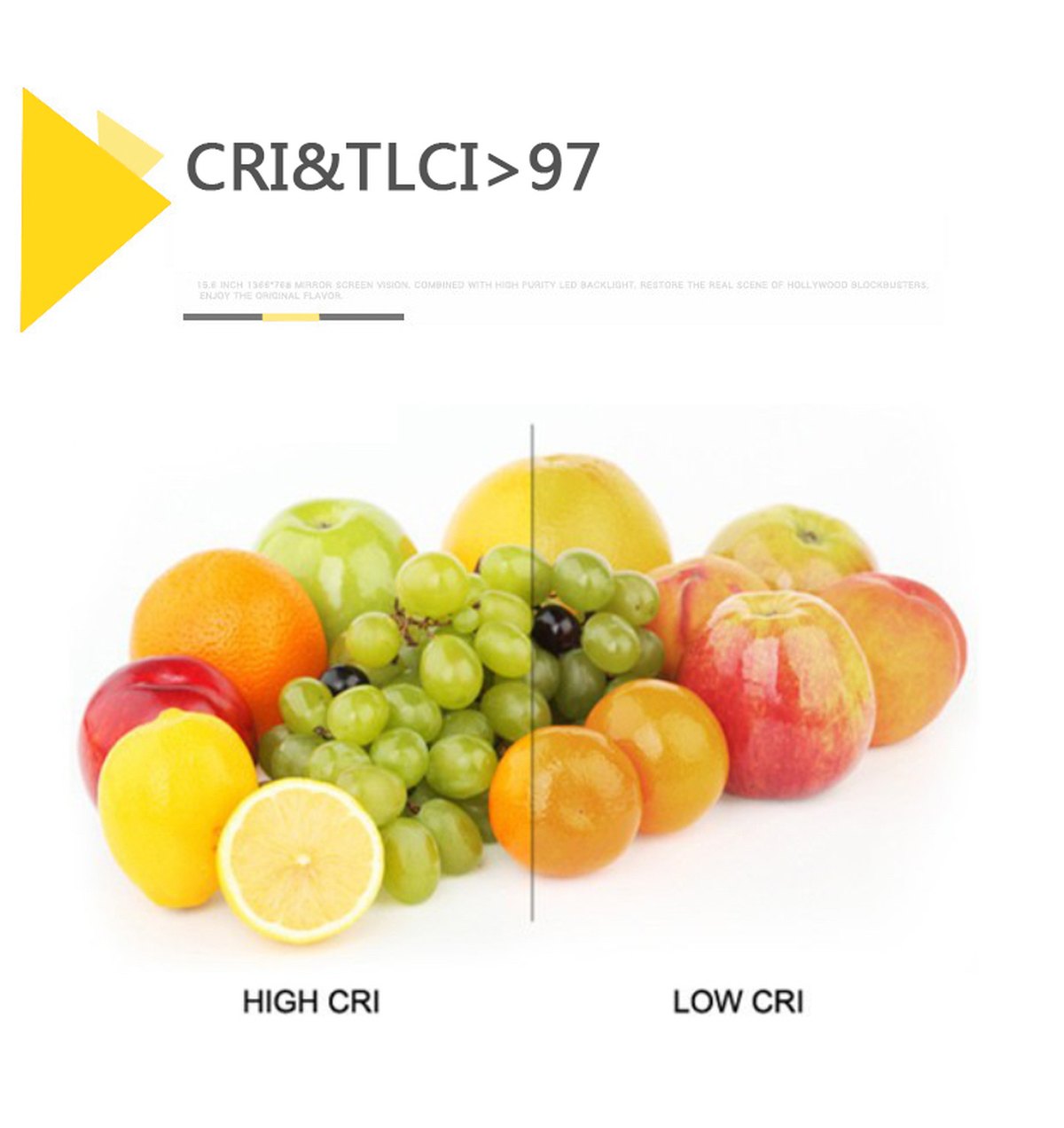 金鹰灯光下的 CRI 与 TLCI 对比